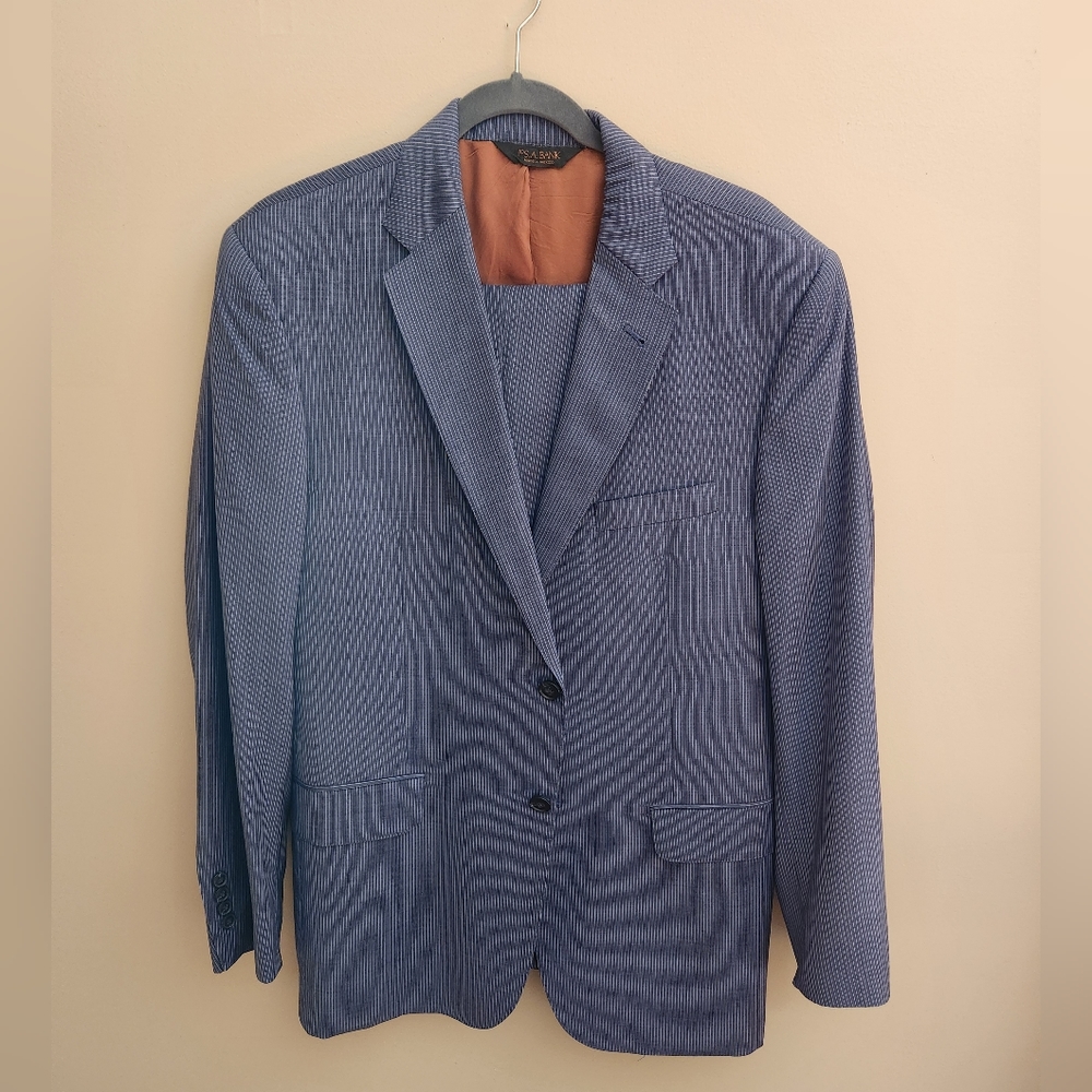 Navy Pinstripe Jos A Banks Suit